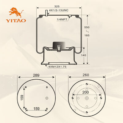 1V 9781 Air Spring Truk, Cocok untuk Firestone W01-358-9781/Contitech 910S-16A382