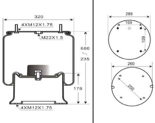 Firestone W01-M58-6364 813MB Sistem Suspensi Pegas Udara Untuk Truk Scania 1723269