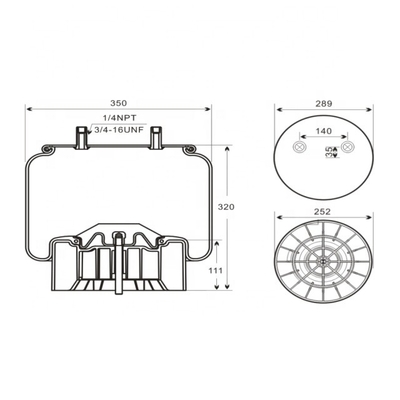 W01-358-8091 Goodyear 1R14-171 Kantong Udara Tugas Berat Untuk Hendrickson