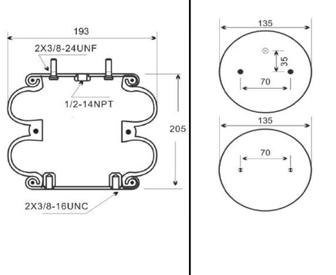 FD 120-20 IATF16949 Tas Musim Semi Suspensi Udara Untuk Truk
