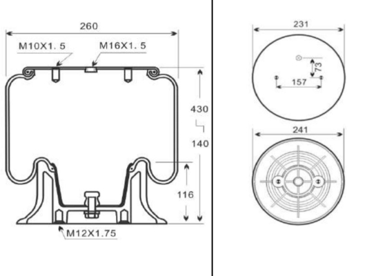 50046 W01-M58-6251 Truck Air Spring Contitech Air Spring Untuk Truk SAF 503513061