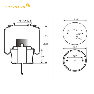 Trailer Air Suspension Spring 1DF20A-2 Goodyear 1R11-185 566-22-3-859 1440305 untuk Scania Bus